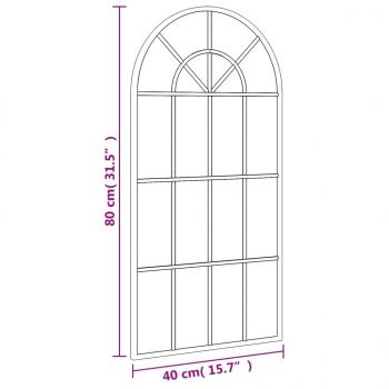 Wandspiegel Schwarz 40x80 cm Gewölbt Eisen