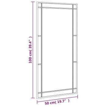 Wandspiegel Schwarz 50x100 cm Rechteckig Eisen