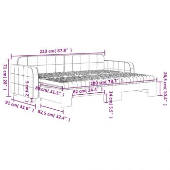 Tagesbett Ausziehbar mit Matratzen Blau 80x200 cm Samt