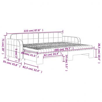 Tagesbett Ausziehbar mit Matratzen Dunkelgrün 80x200 cm Samt