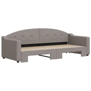 Tagesbett Ausziehbar Taupe 80x200 cm Stoff