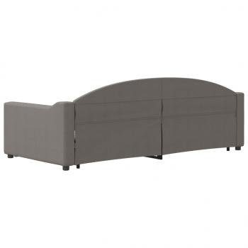 Tagesbett Ausziehbar Taupe 90x200 cm Stoff