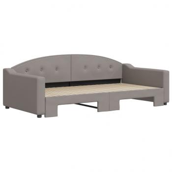 Tagesbett Ausziehbar Taupe 100x200 cm Stoff