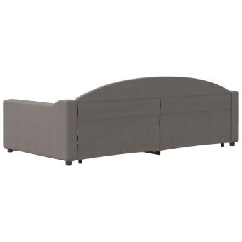 Tagesbett Ausziehbar Taupe 100x200 cm Stoff