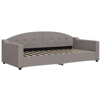 Tagesbett Ausziehbar mit Matratzen Taupe 90x200 cm Stoff