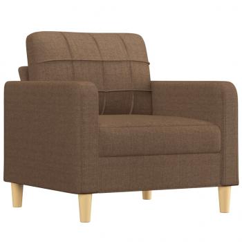 Sessel mit Hocker Braun 60 cm Stoff