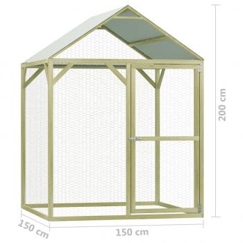 Hühnerkäfig 1,5x1,5x2 m Imprägniertes Kiefernholz