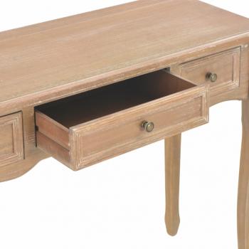 280047 Dressing Console Table with 3 Drawers Brown