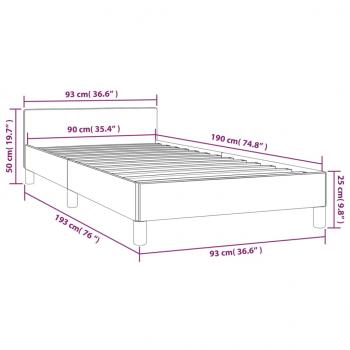 Bettgestell mit Kopfteil Rosa 90x190 cm Samt