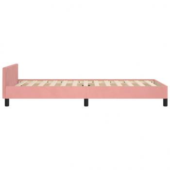 Bettgestell mit Kopfteil Rosa 90x190 cm Samt