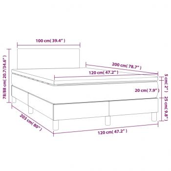 Boxspringbett mit Matratze Dunkelbraun 120x200 cm Stoff