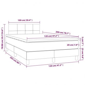 Boxspringbett mit Matratze Dunkelbraun 120x200 cm Stoff