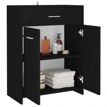 Badezimmerschrank Schwarz 60x33x80 cm Holzwerkstoff