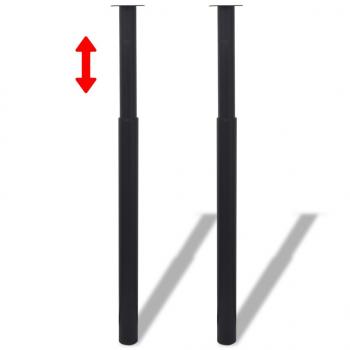 ARDEBO.de - 2 x Teleskopfuß Tischfuß Stützfuß Tischbein Schwarz 710 mm-1100 mm