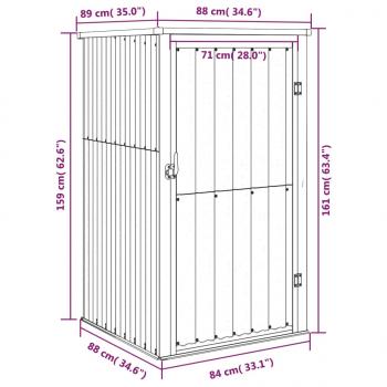 Gerätehaus Grau 88x89x161 cm Verzinkter Stahl