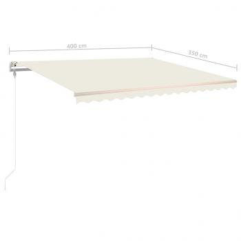 Markise Manuell Einziehbar mit LED 400x350 cm Creme