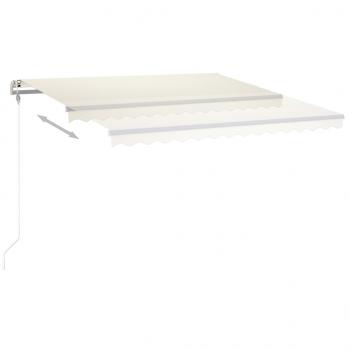 Markise Manuell Einziehbar mit LED 400x350 cm Creme