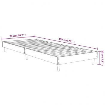 Bettgestell Weiß 75x190 cm Holzwerkstoff