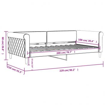 Tagesbett Blau 100x200 cm Samt