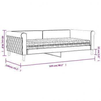 Tagesbett mit Matratze Blau 100x200 cm Samt