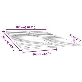 Lattenroste mit 34 Latten 2 Stk. 90x200 cm