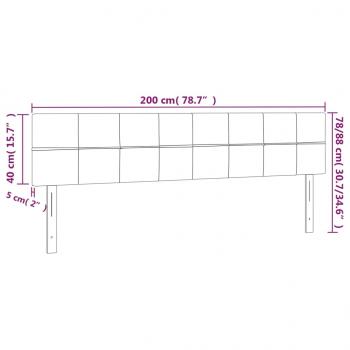 Kopfteile 2 Stk. Schwarz 100x5x78/88 cm Samt