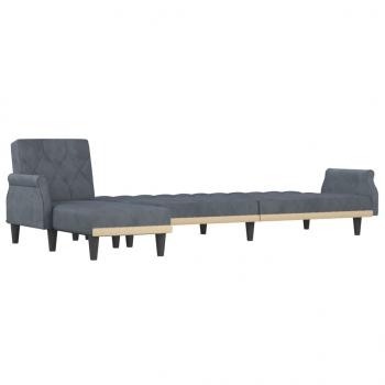 Schlafsofa in L-Form Dunkelgrau 271x140x70 cm Samt