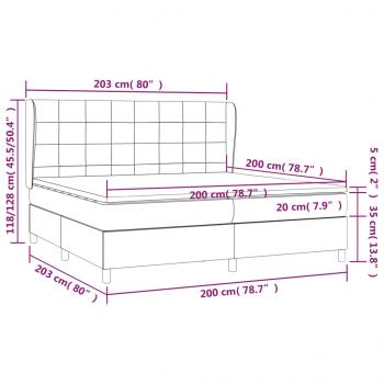 Boxspringbett mit Matratze Schwarz 200x200 cm Samt