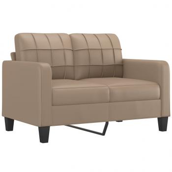 2-Sitzer-Sofa mit Zierkissen Cappuccino-Braun 120 cm Kunstleder