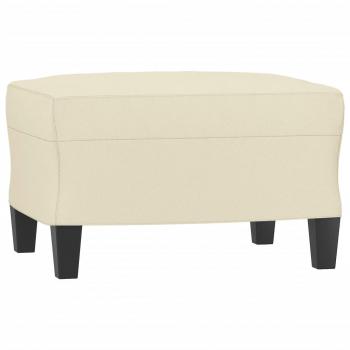 3-Sitzer-Sofa mit Hocker Creme 180 cm Kunstleder