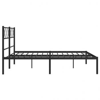 Bettgestell mit Kopfteil Metall Schwarz 150x200 cm