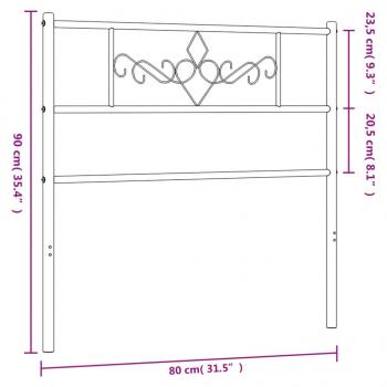 Kopfteil Metall Schwarz 75 cm