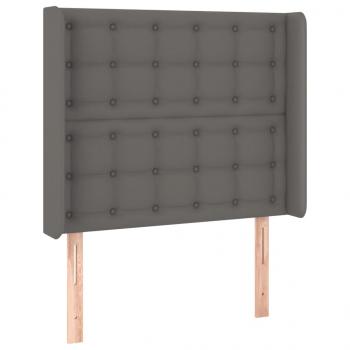 LED Kopfteil Grau 103x16x118/128 cm Kunstleder