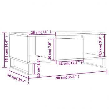 Couchtisch Schwarz 90x50x36,5 cm Holzwerkstoff