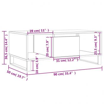 Couchtisch Braun Eichen-Optik 90x50x36,5 cm Holzwerkstoff