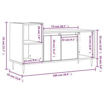 TV-Schrank Schwarz 100x35x55 cm Holzwerkstoff