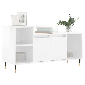 TV-Schrank Hochglanz-Weiß 100x35x55 cm Holzwerkstoff