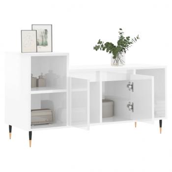 TV-Schrank Hochglanz-Weiß 100x35x55 cm Holzwerkstoff