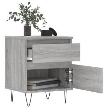 Nachttische 2 Stk. Grau Sonoma 40x35x50 cm Holzwerkstoff