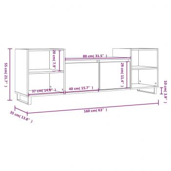 TV-Schrank Weiß 160x35x55 cm Holzwerkstoff