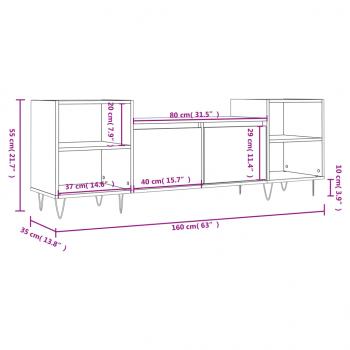 TV-Schrank Weiß 160x35x55 cm Holzwerkstoff