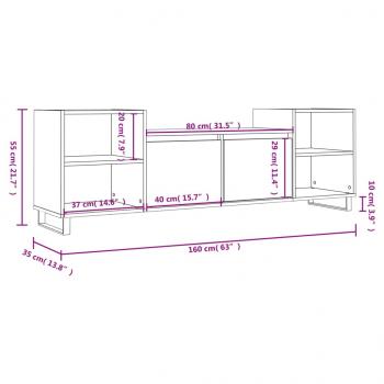 TV-Schrank Hochglanz-Weiß 160x35x55 cm Holzwerkstoff