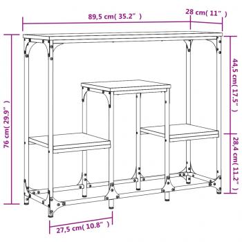 Konsolentisch Räuchereiche 89,5x28x76 cm Holzwerkstoff