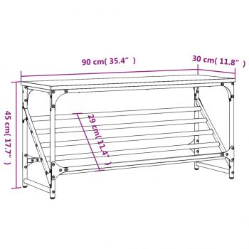 Schuhregal Schwarz 90x30x45 cm Holzwerkstoff