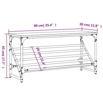 Schuhregal Braun Eichen-Optik 90x30x45 cm Holzwerkstoff