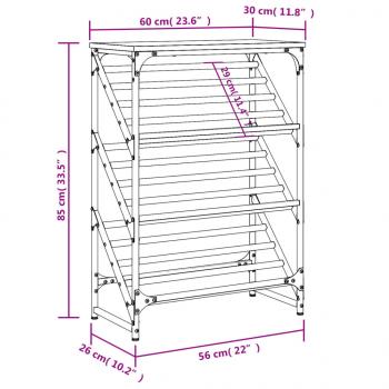 Schuhregal Räuchereiche 60x30x85 cm Holzwerkstoff