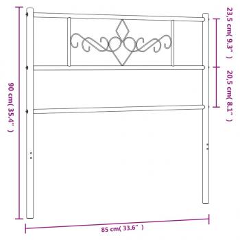 Kopfteil Metall Schwarz 80 cm