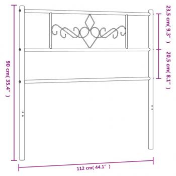 Kopfteil Metall Schwarz 107 cm