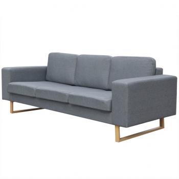 ARDEBO.de - Sofa 3-Sitzer Stoff Hellgrau