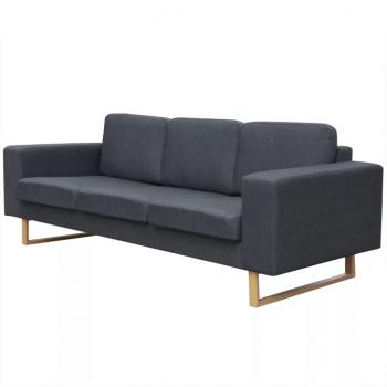 ARDEBO.de - Sofa 3-Sitzer Stoff Dunkelgrau